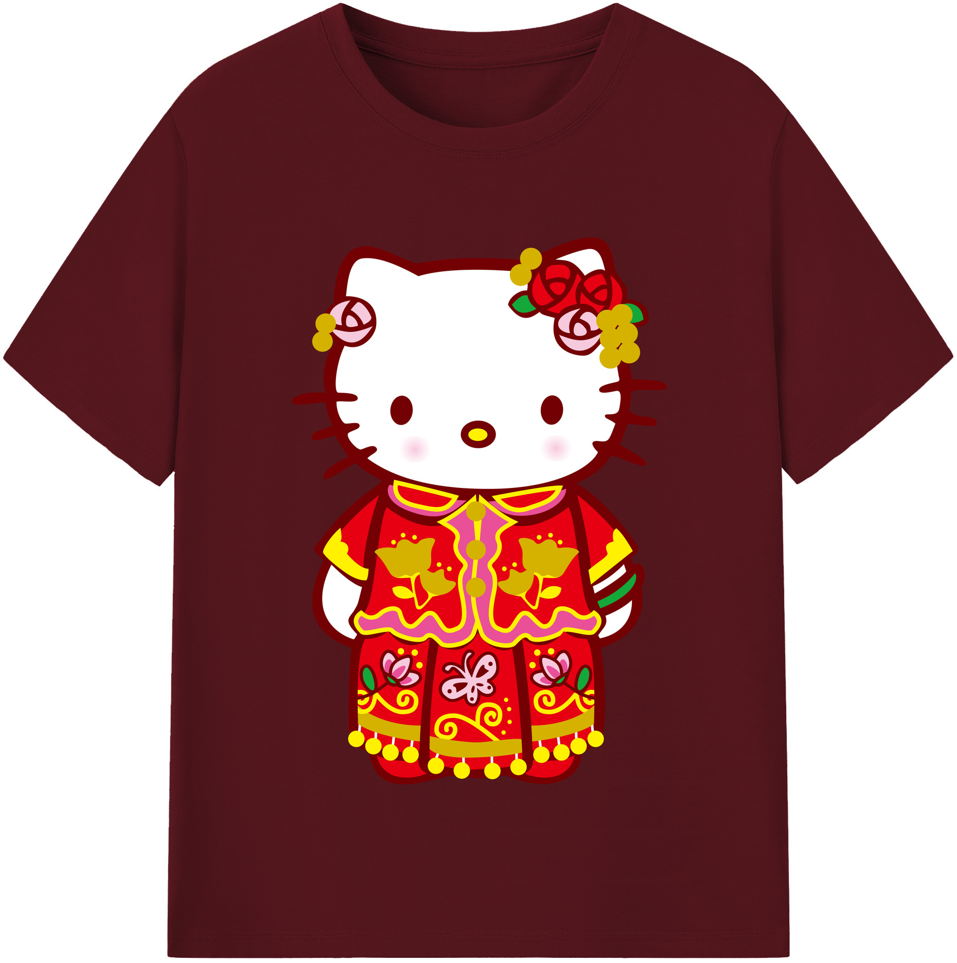 （画像用） Hello Kitty ハローキティ 綿100％半袖Tシャツ（フロントプリント）